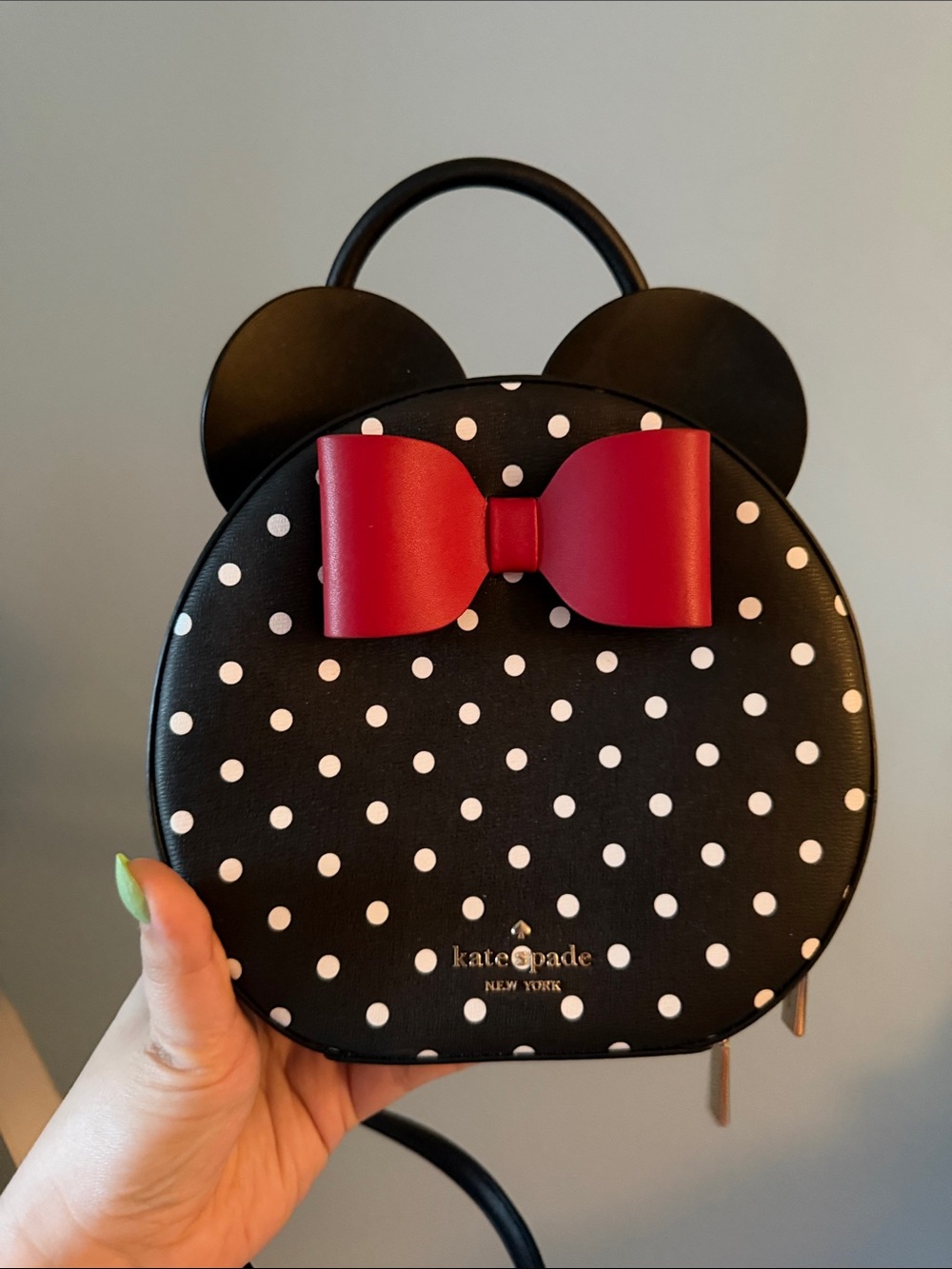 kate spade Black & White Polka Dot Minnie Bow Crossbody